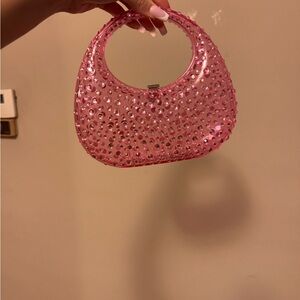Pink Crystal Embellished Women's Bag